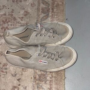 Superga Light Gray Lace-Up Sneakers
